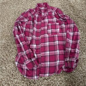 Hollister Pink Plaid Button Down Shirt